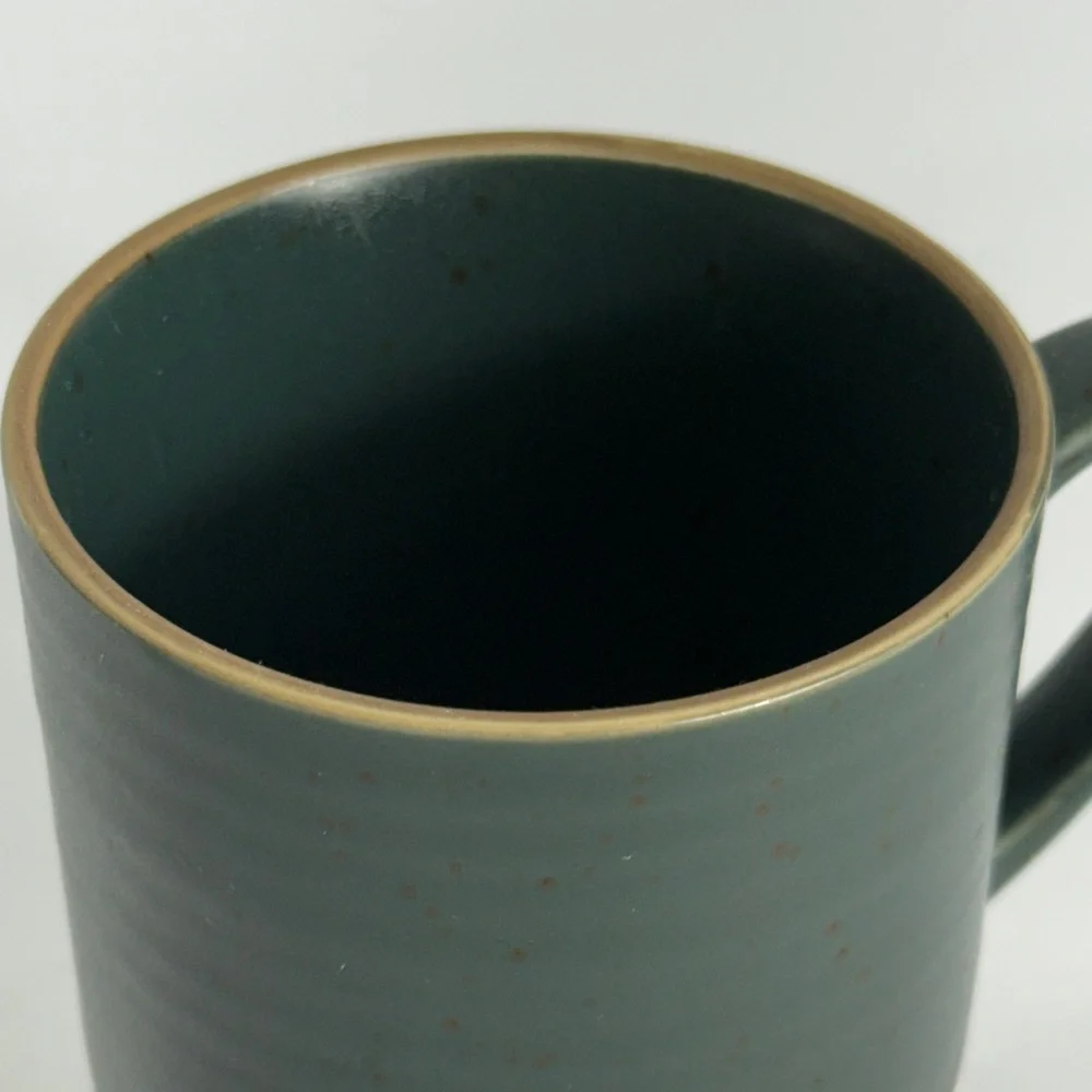 Crate & Barrel Green Trees Stoneware Mug